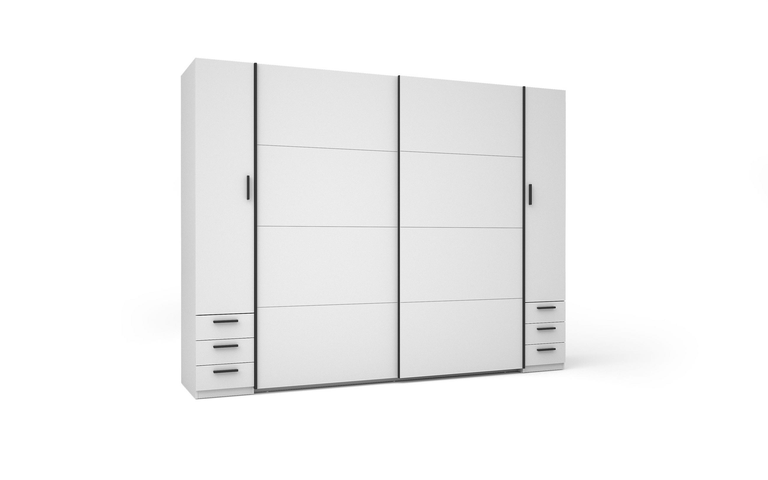 KLEIDERSCHRANK Weiß, Schwarz 270/208/61 - Schwarz/Weiß, Holzwerkstoff (270/208/61cm) - RAUMHIRSCH FURNITURE