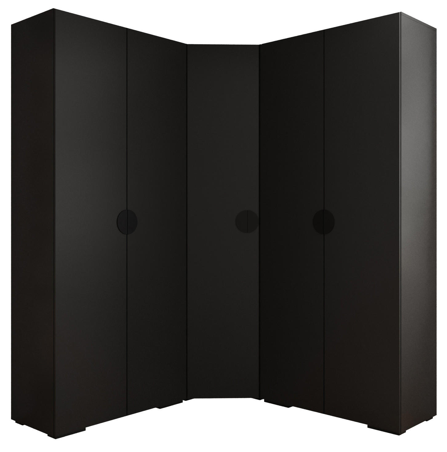 Abiks Möbel Garderoben-Set Schwarz, Schwarz 181.7x236.7x47 cm