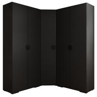 GARDEROBEN-SET 236,7/181,7/47 - Schwarz, Holz/Kunststoff (181.7/236.7/47cm) - Abiks Möbel