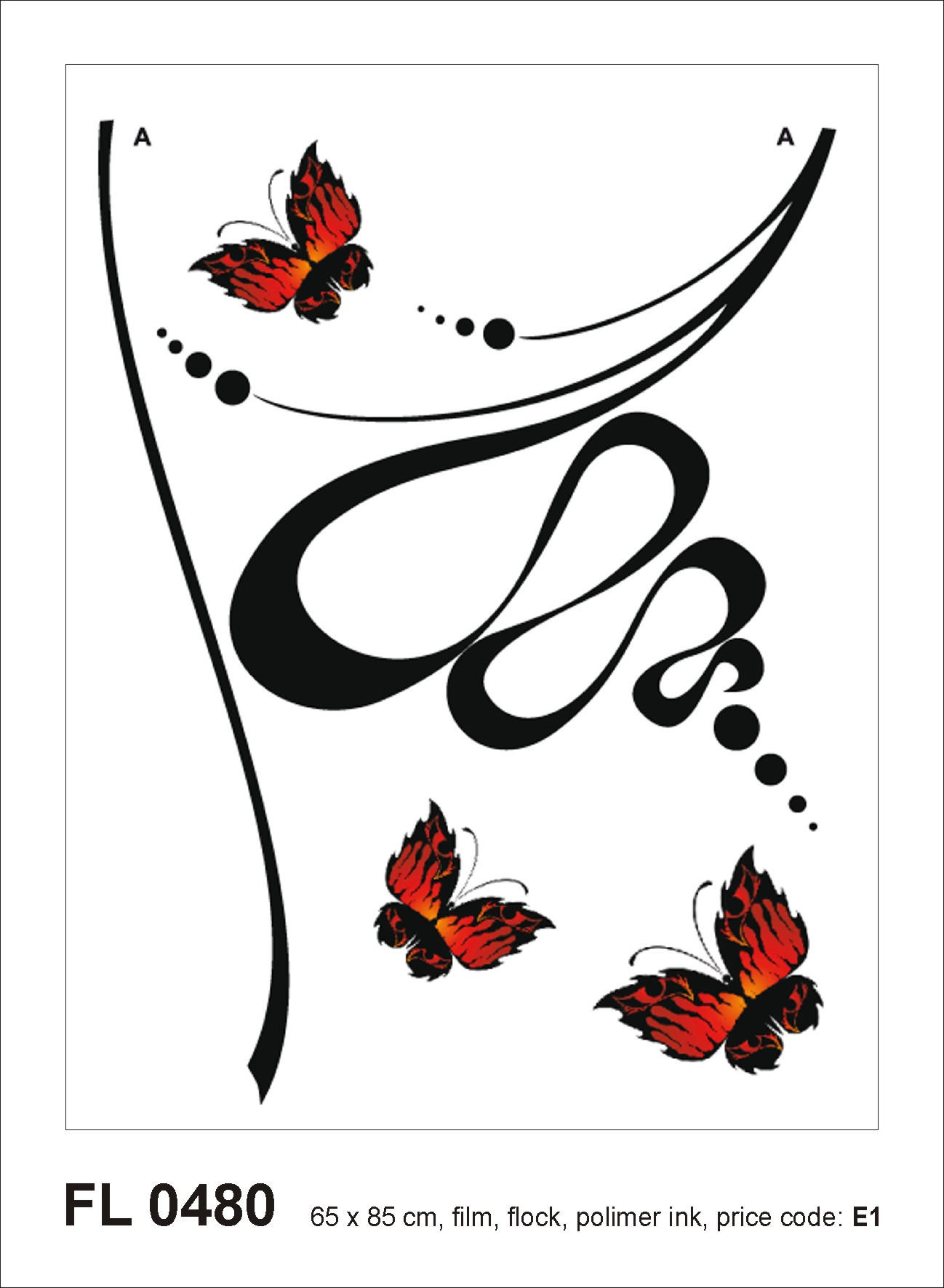 WANDTATTOO Schmetterlinge 65 x 85 cm - Schwarz, Papier (85/65/65cm) - Sanders & Sanders