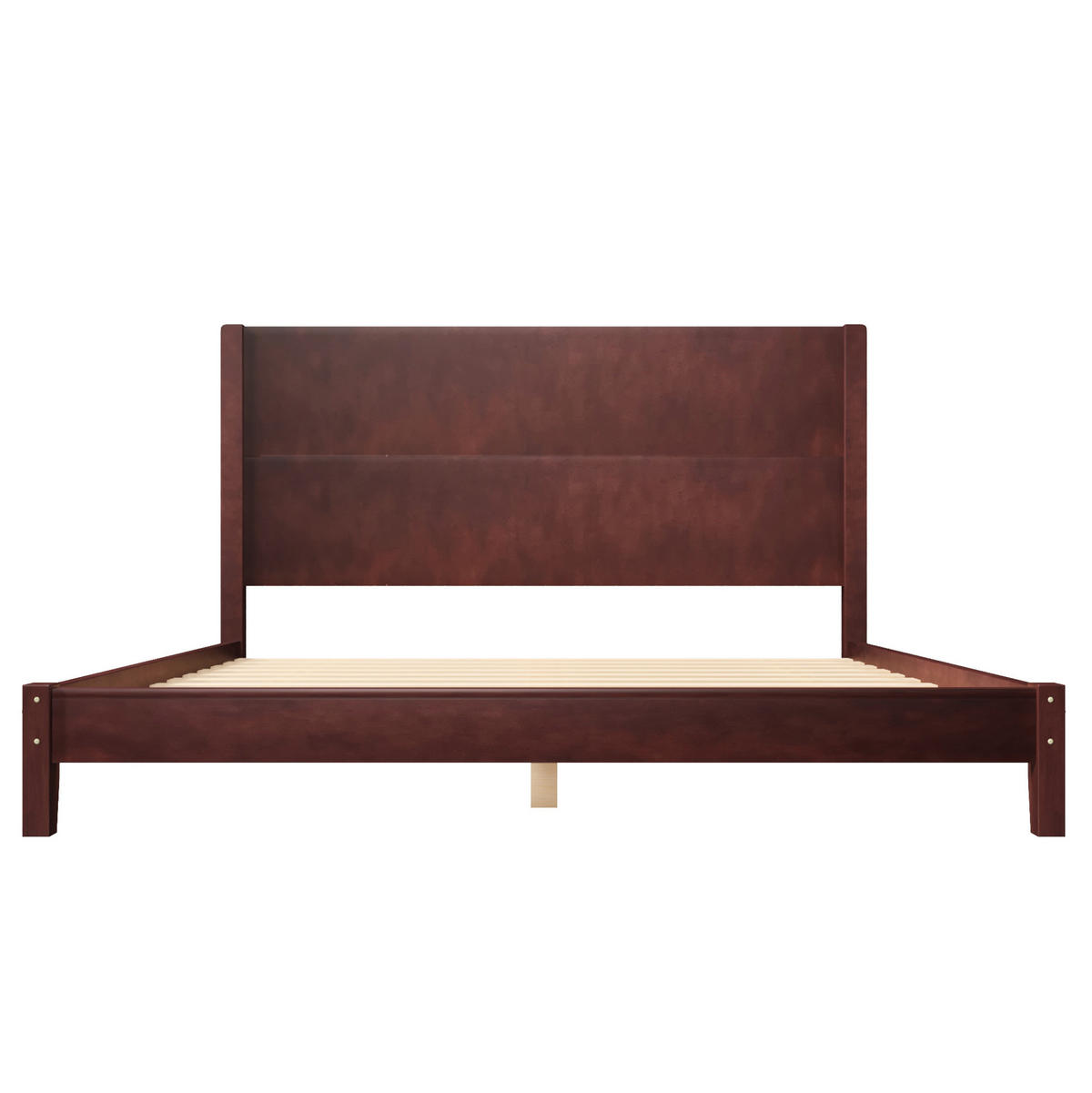 POSTEĽ 160/200 cm hnedá s čelom a roštom z MDF a preglejky - hnedá, kompozitné drevo (160/200cm) - OKWISH