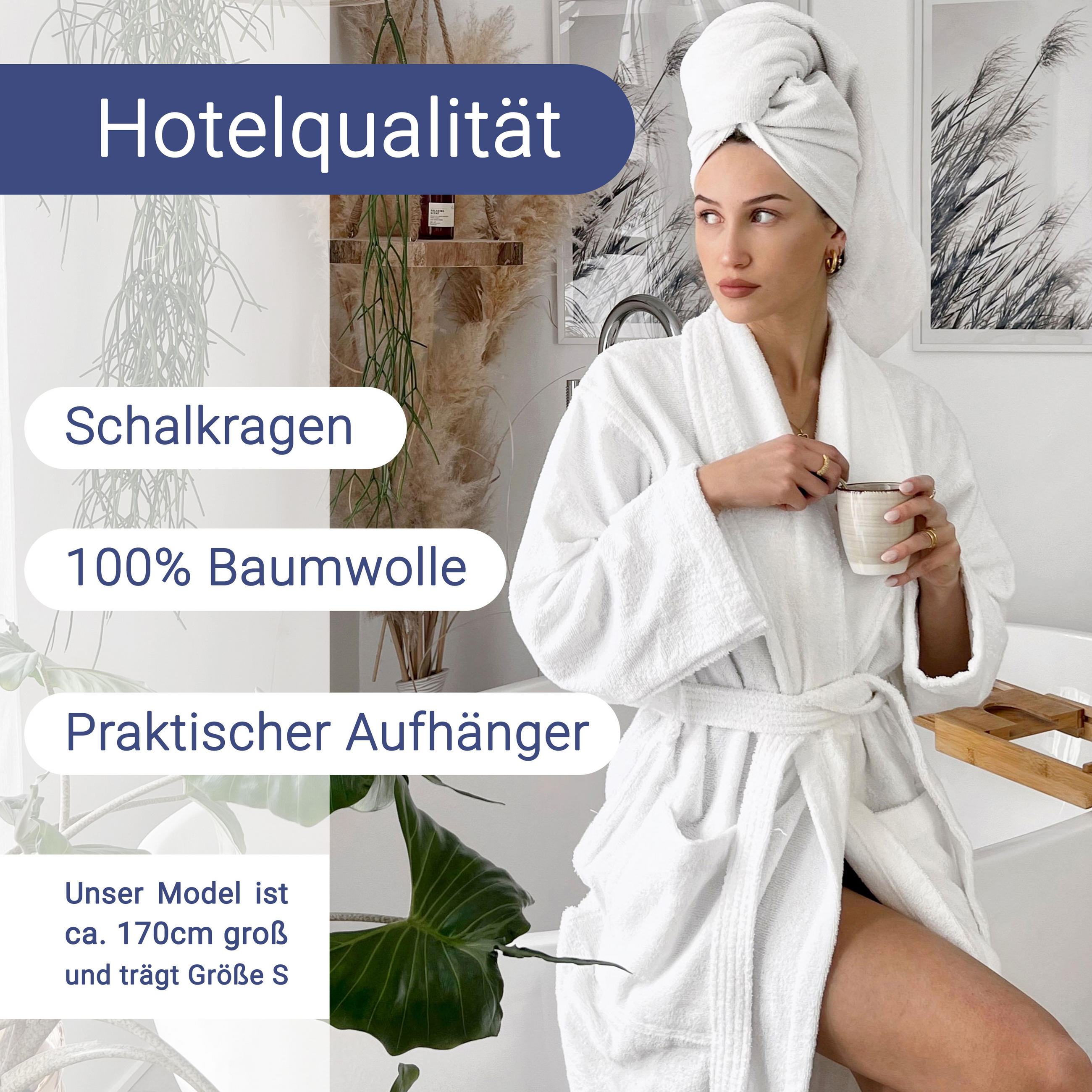 BADEMANTEL, S, 100% Baumwolle, Weiß - Weiß, Textil (Snull) - Zollner