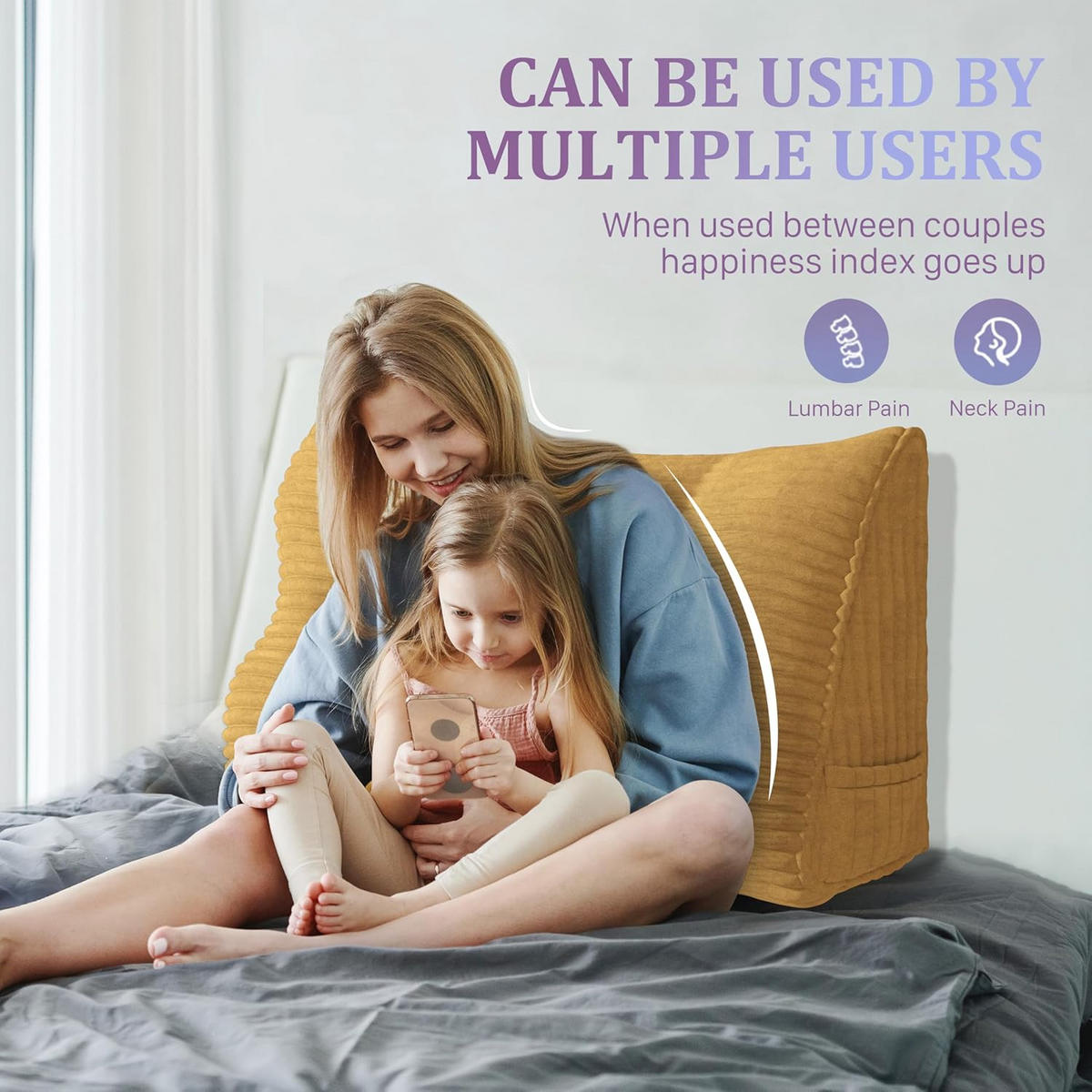 RÜCKENKISSEN für Bett Kord Tiefgelb 100 cm - Hellbraun, Textil (50/100cm) - Vercart