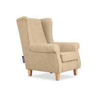 OHRENSESSEL MILES Massivholzbeine buche, creme - Creme, Holzwerkstoff/Buchenholz (82/105/97cm) - KONSIMO®