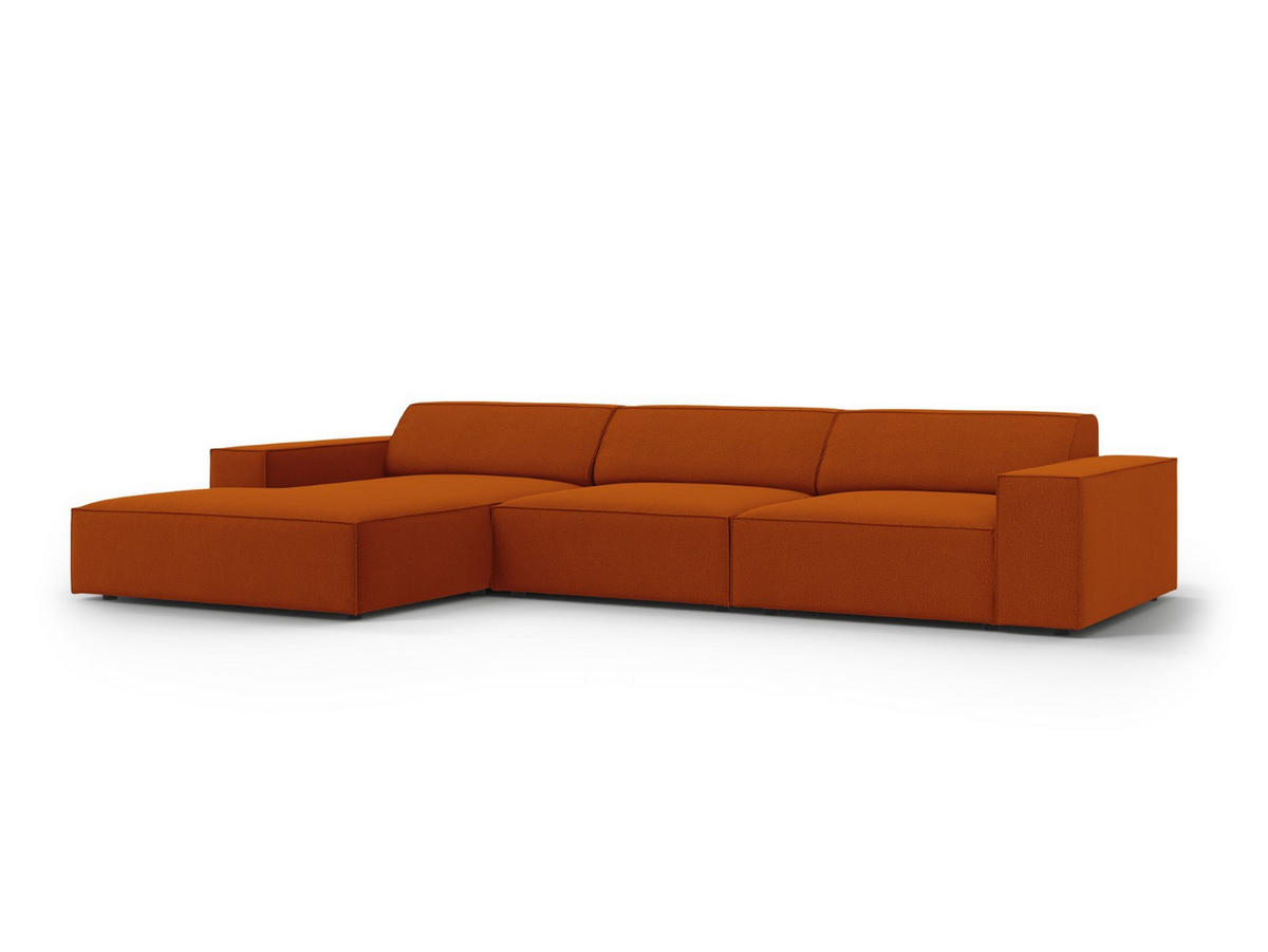 ECKSOFA links Jodie aus strukturiertem Stoff terrakotta 4 Sitzplätze - Terra cotta, Textil (166/284cm) - Micadoni