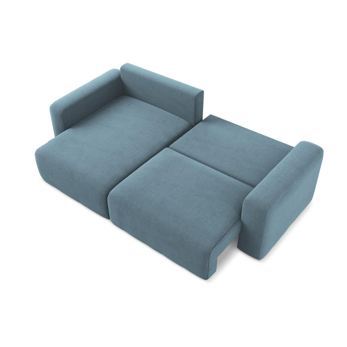 ECKSOFA mit Schlaffunktion links Strukturstoff Stoff Blau - Blau/Schwarz, Kunststoff/Textil (149/244cm) - LaMiaSofa