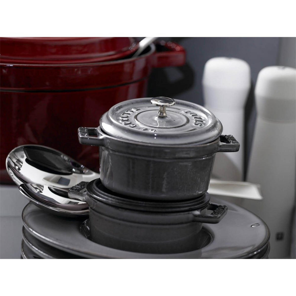 TOPF Graphit 13/9.9/7 cm NPC405001060 - Graphitfarben, Metall (10cm) - Staub