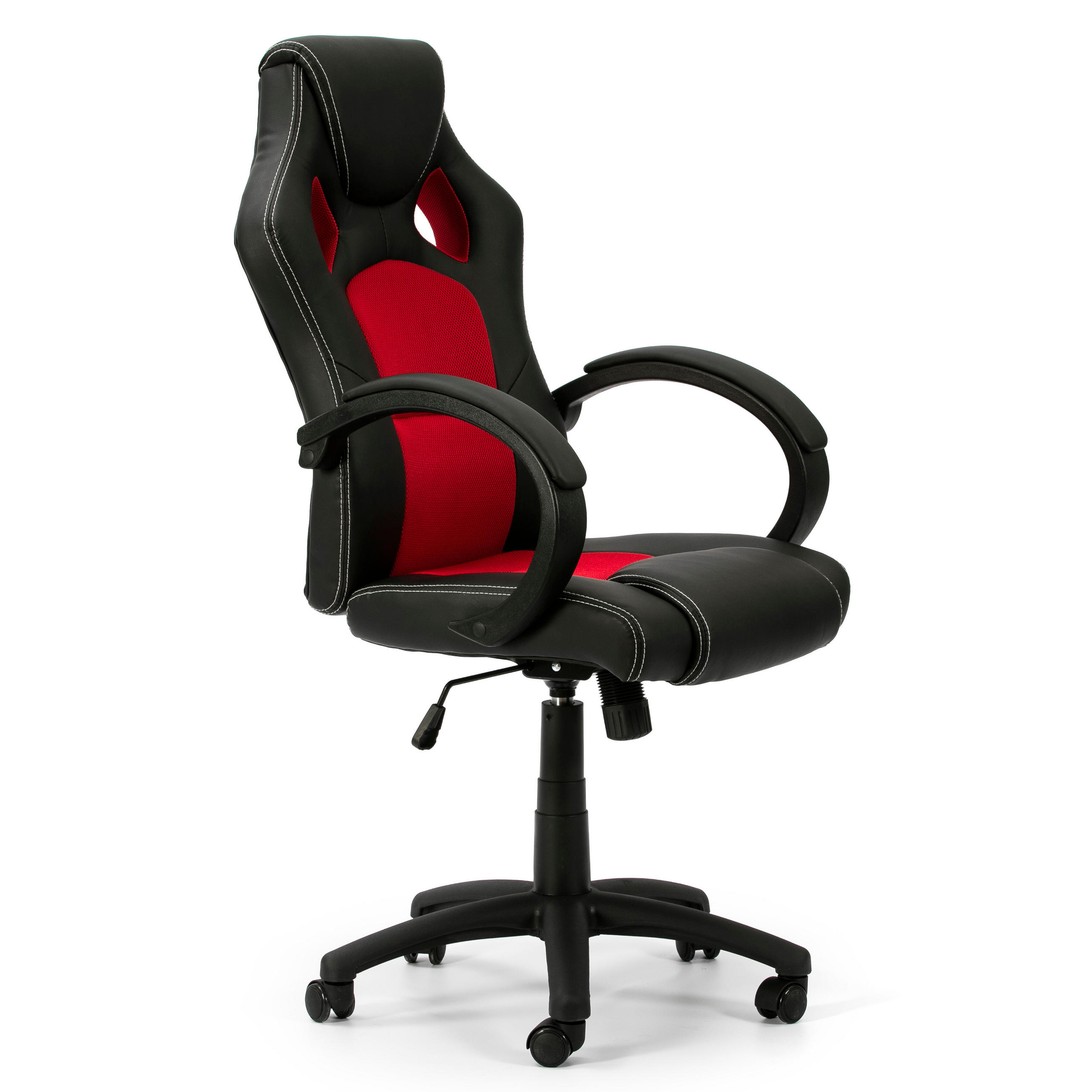 DREHSTUHL Hamilton Schwarz/Rot - Rot, Fell (68/112/61cm) - VS Venta-stock