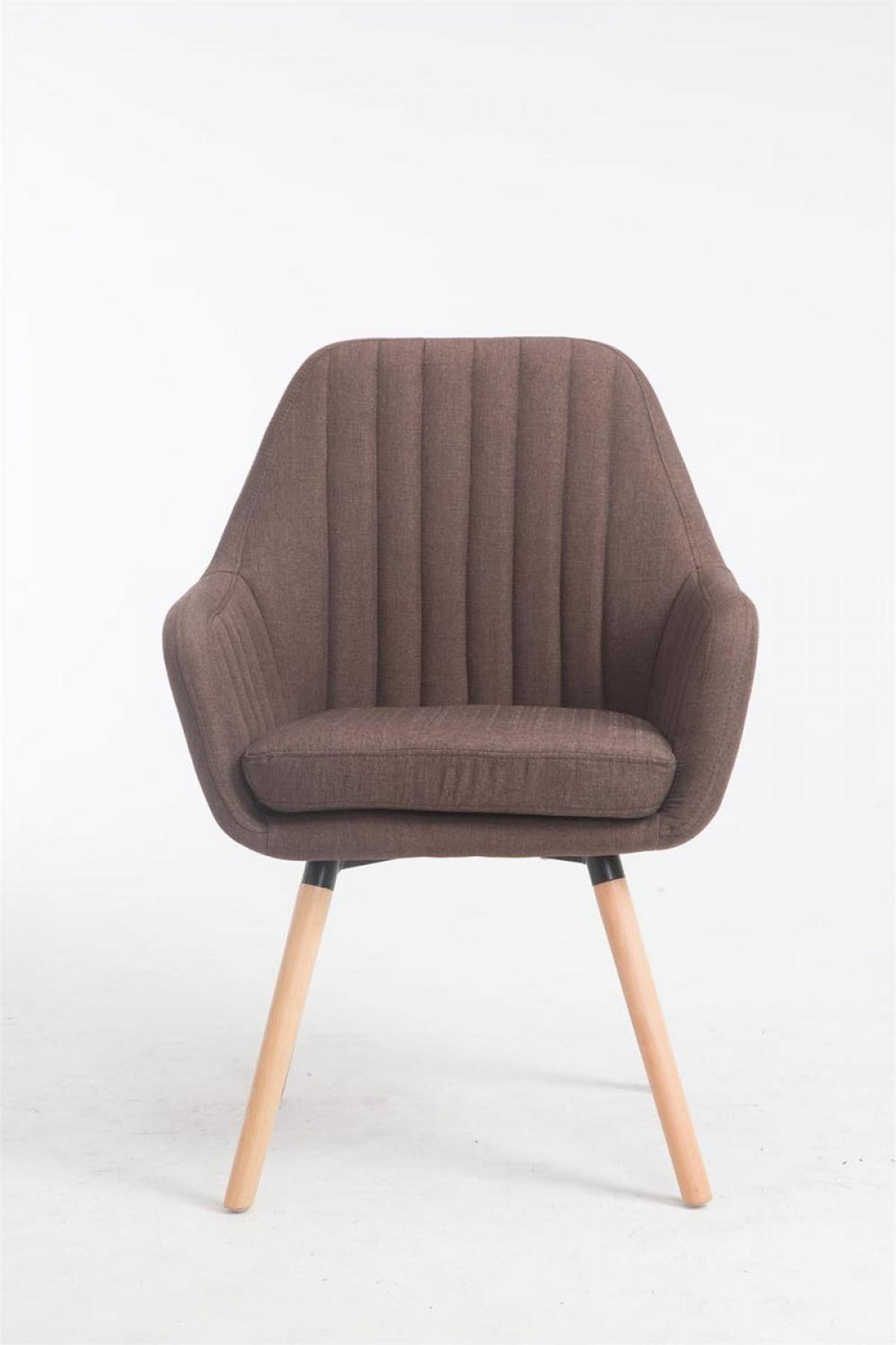 ARMLEHNENSTUHL Stoff braun - Eukalyptusholzfarben/Braun, Holz/Textil (67/93/58cm) - CLP