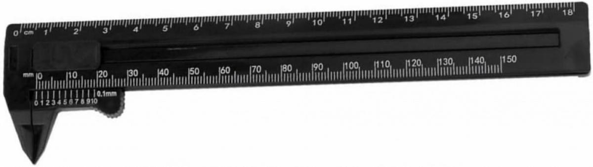 MESSSCHIEBER – Messbereich 0–150 mm und 0–180 mm, Doppelskala, zur Messung von Durchmesser und Dicke, schwarz, 2er-Pack - Schwarz, Kunststoff (19/4.7/1cm) - DCA