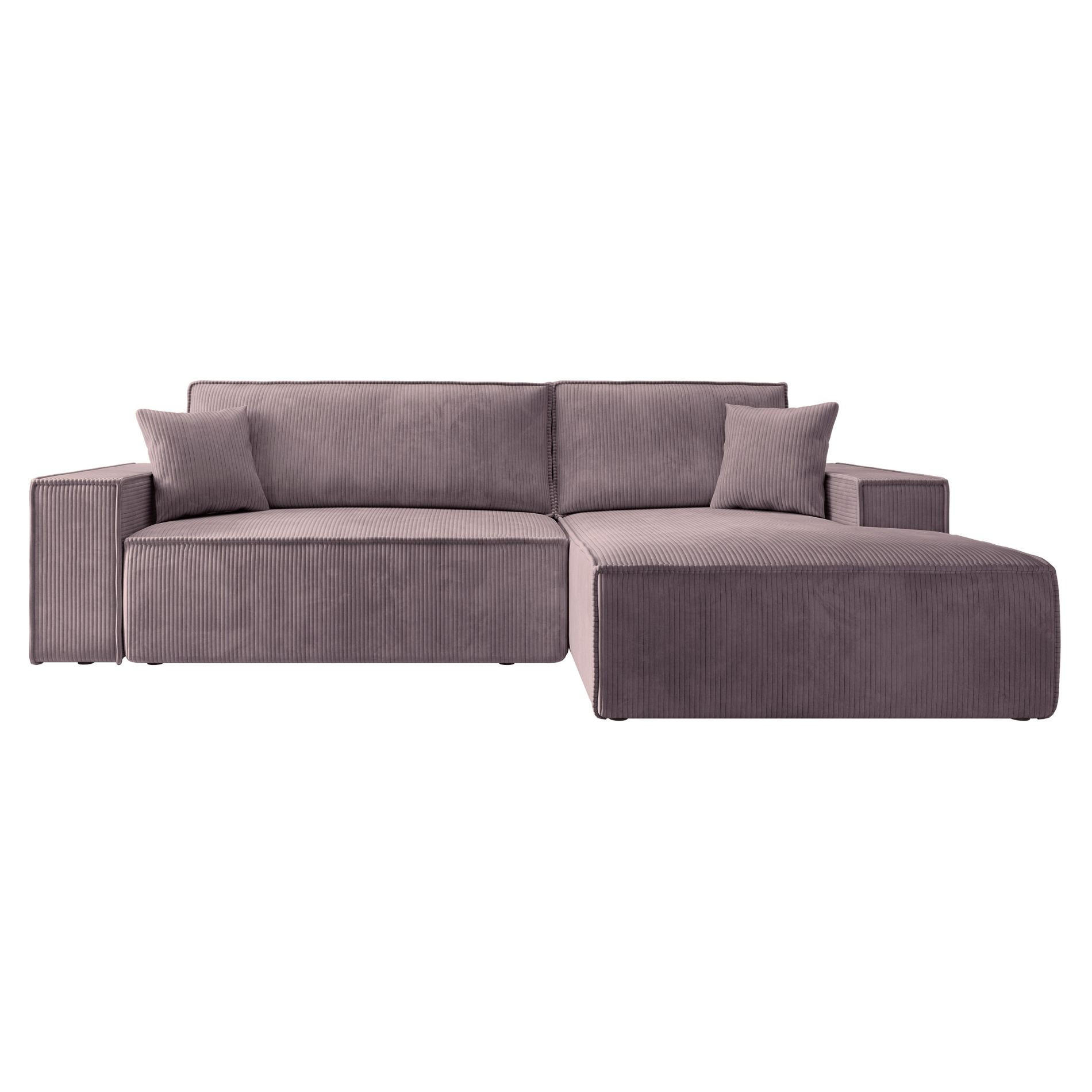 ECKSOFA Farese New Rosa mit Cordbezug, rechts - Pink/Schwarz, Kunststoff/Textil (167/267cm) - Selsey