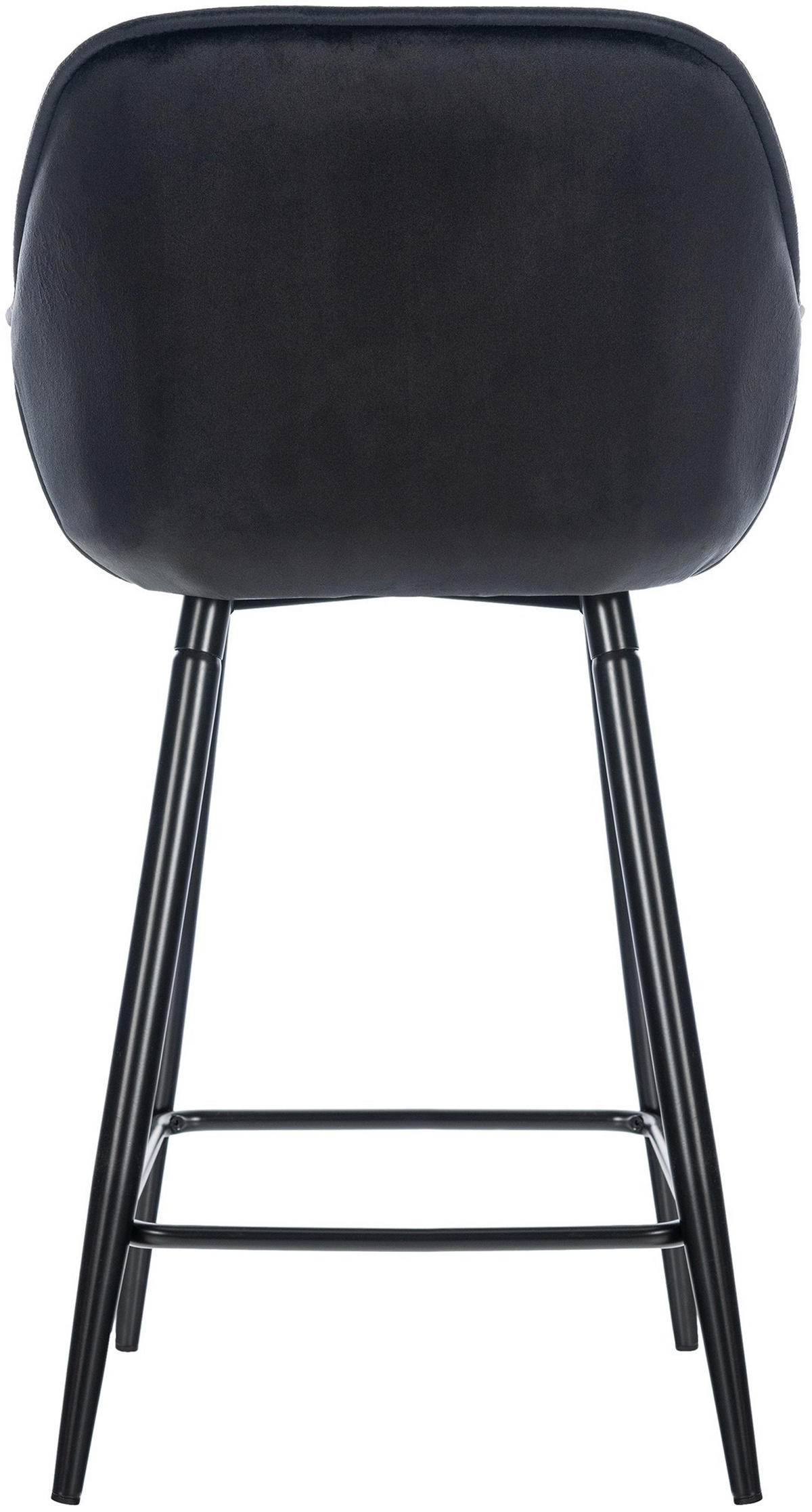 BARHOCKER Samt schwarz - Schwarz, Textil/Metall (54/93.5/57.5cm) - CLP