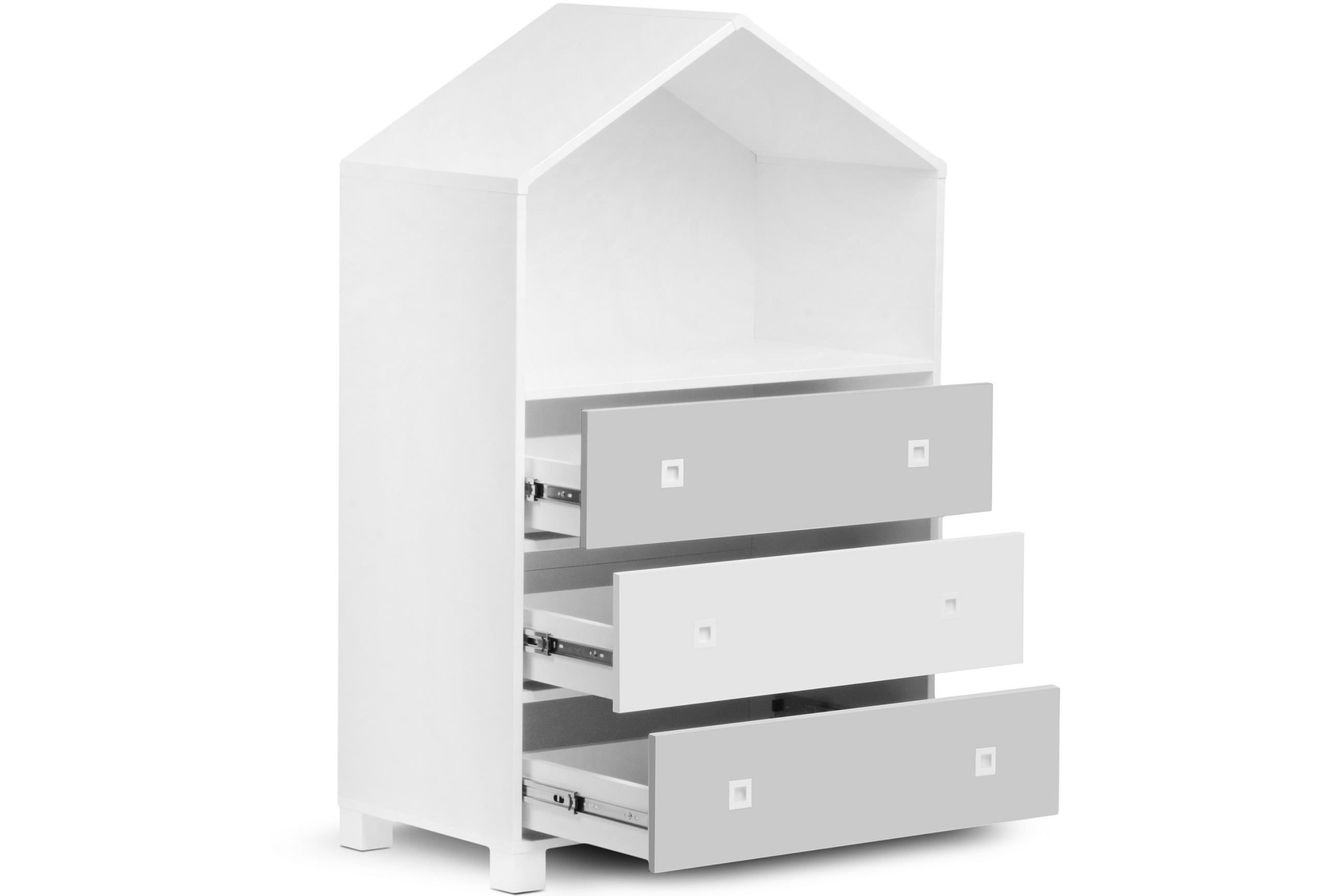 KINDERMÖBEL-SET MIRUM 3er-Set, Weiß/Grau - Weiß/Grau, Holz (57/173/45cm) - KONSIMO®