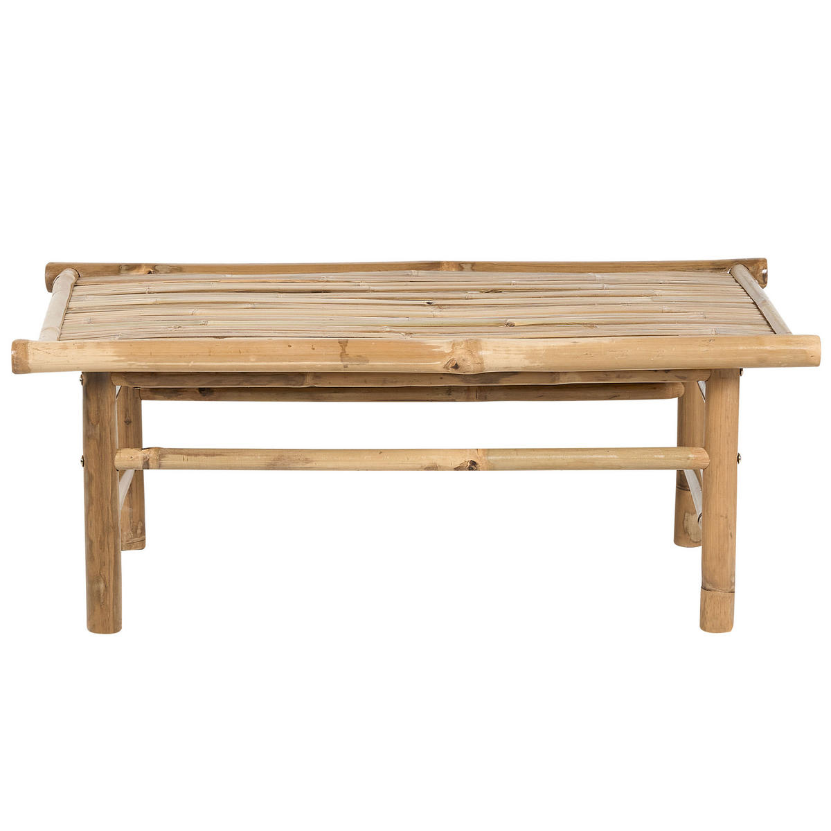 GARTEN Beistelltisch Bambusholz hellbraun 80/45 cm Todi - Hellbraun, Holz (45/80/32cm) - Beliani