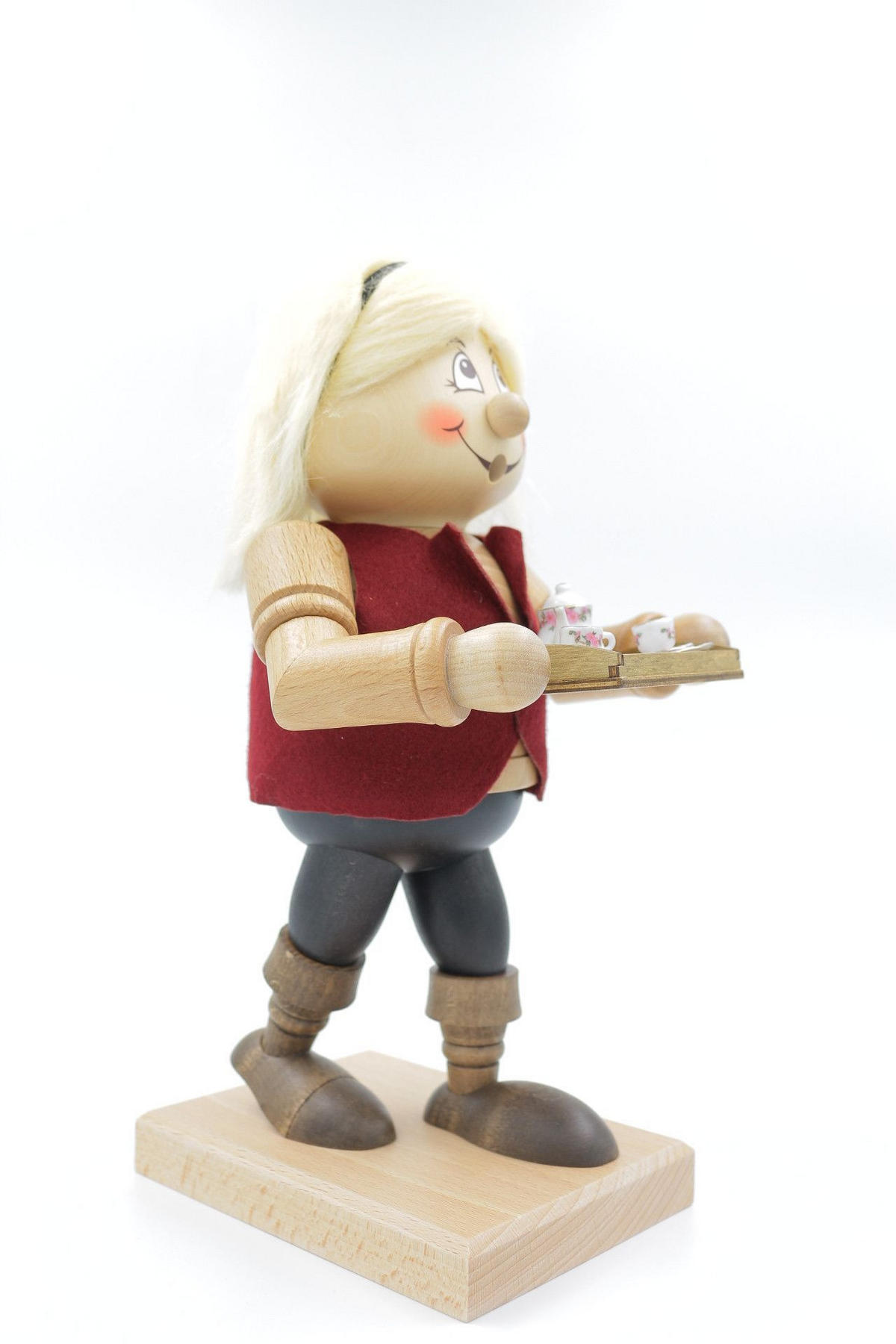 RAUCHFIGUR Wichtel Kellnerin 32 cm - Multicolor, Holz (15/29/0.1cm)