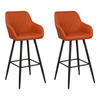 BARSTUHL 2er-Set Polsterbezug Orange Darien - Orange, Textil/Metall (47/104/47cm) - Beliani