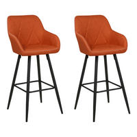 BARSTUHL 2er-Set Polsterbezug Orange Darien - Orange, Textil/Metall (47/104/47cm) - Beliani