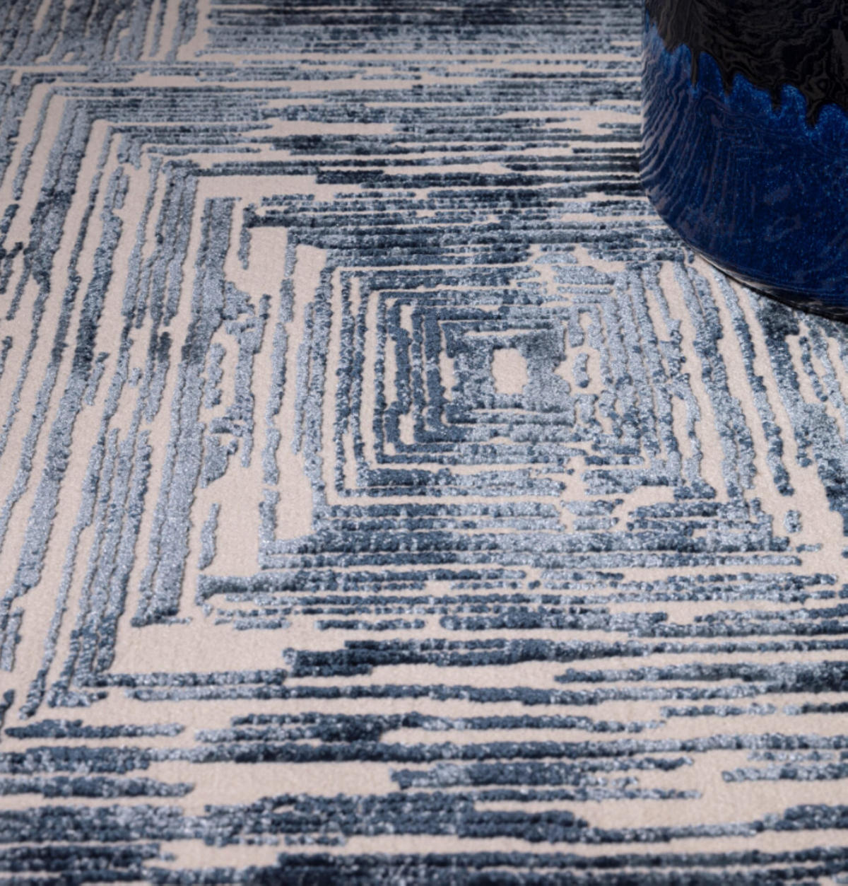 TEPPICH modern Wohn-/Schlafzimmer ZUKA SKETCH Blau 120 x 170 cm - Blau, Textil (120/170cm) - Novatrend