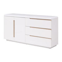 SIDEBOARD mit 2 Türen & 3 Schubladen - Weiß & Holzfarben - NURINI - Weiß, Holz (160/80/39.6cm) - Vente-Unique