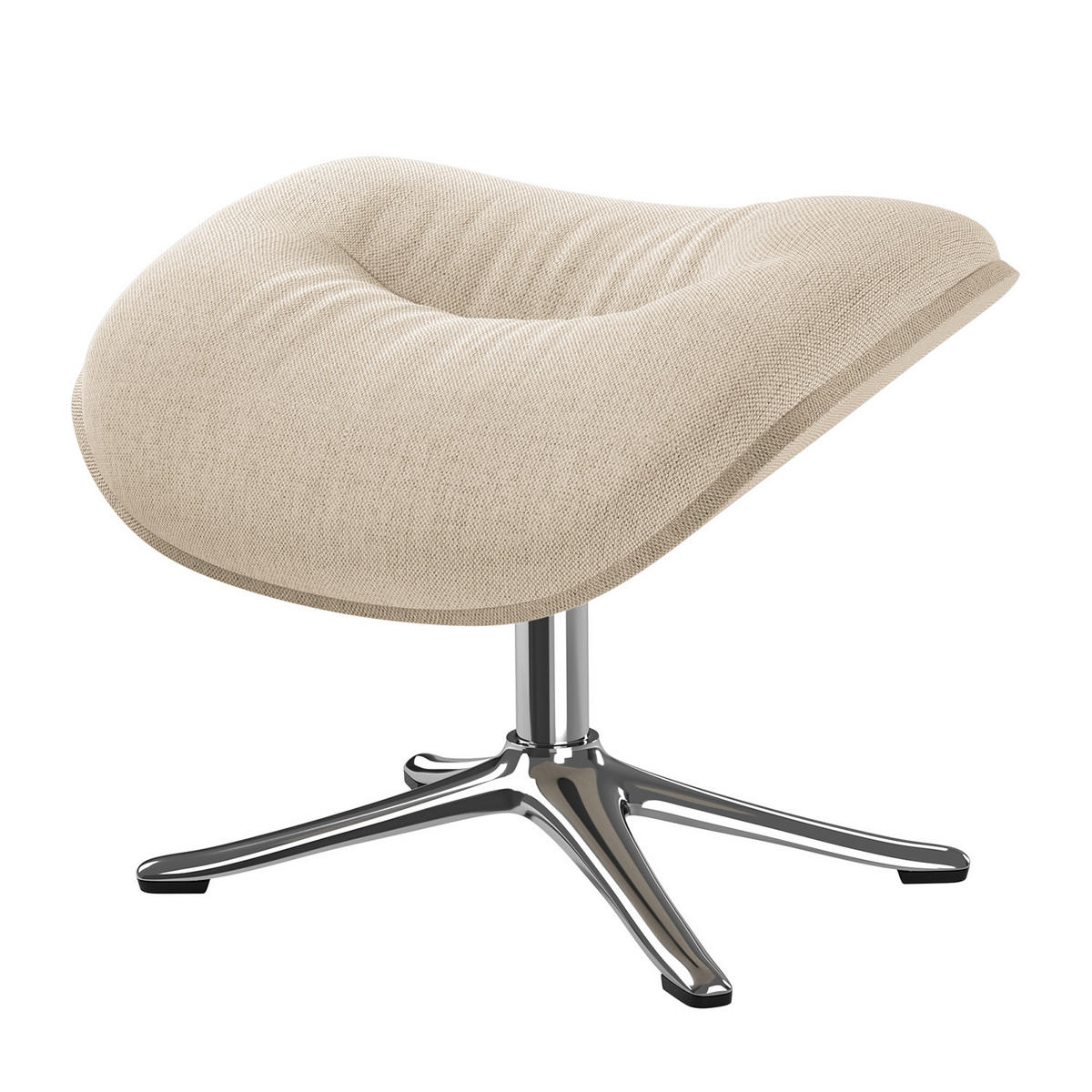 POLSTERHOCKER - Chromfarben/Beige, Textil/Metall (44/39/42cm) - home24