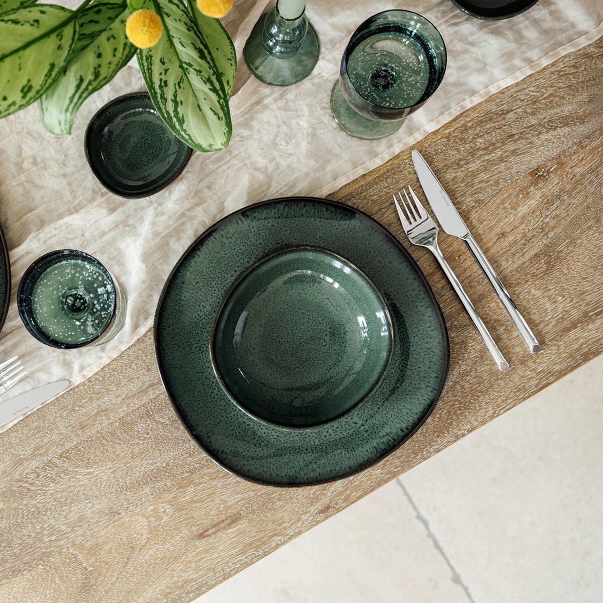 TAFEL-SET Lave Vert 4er Set - Grün, Keramik (1/1/1cm) - like.Villeroy & Boch