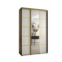 SCHWEBETÜRENSCHRANK 235,2/160/45 3-türig - Goldfarben/Schwarz, Holz/Metall (160/235/45cm) - Abiks Möbel
