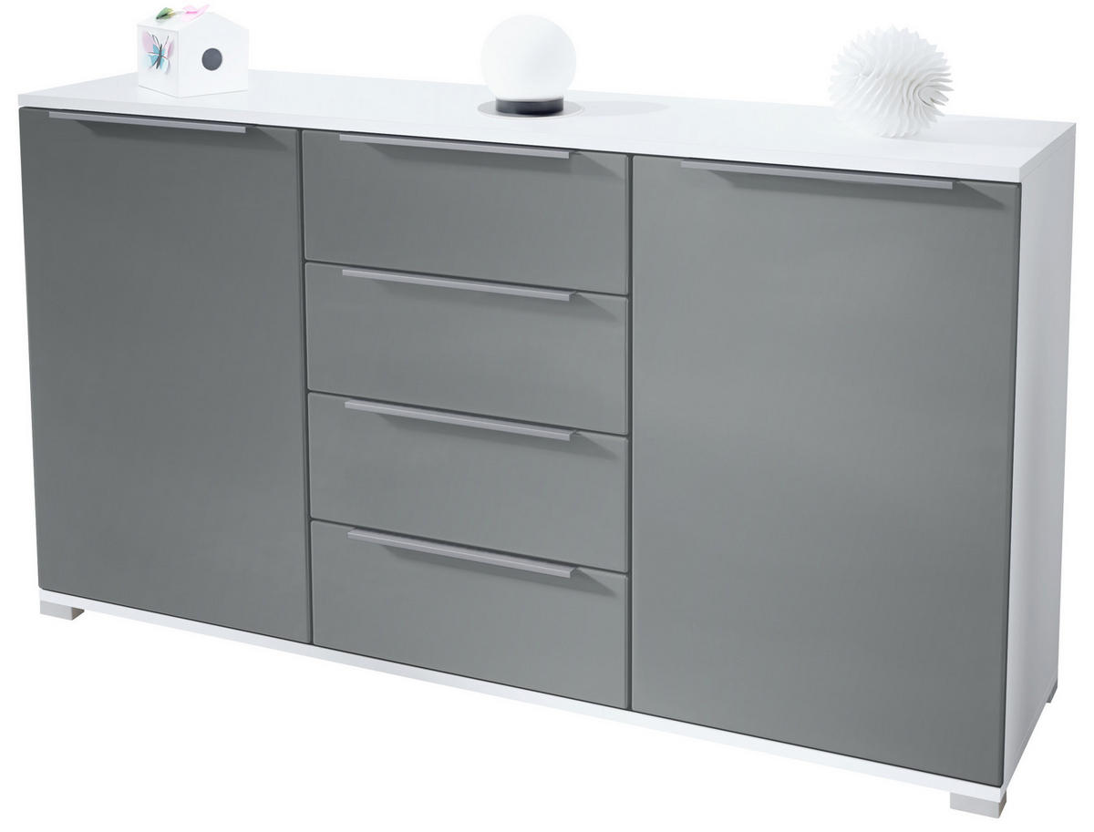 SIDEBOARD Linio Graphit Seidenmatt - Graphitfarben, Holzwerkstoff (138.5/75.5/35cm) - Vladon