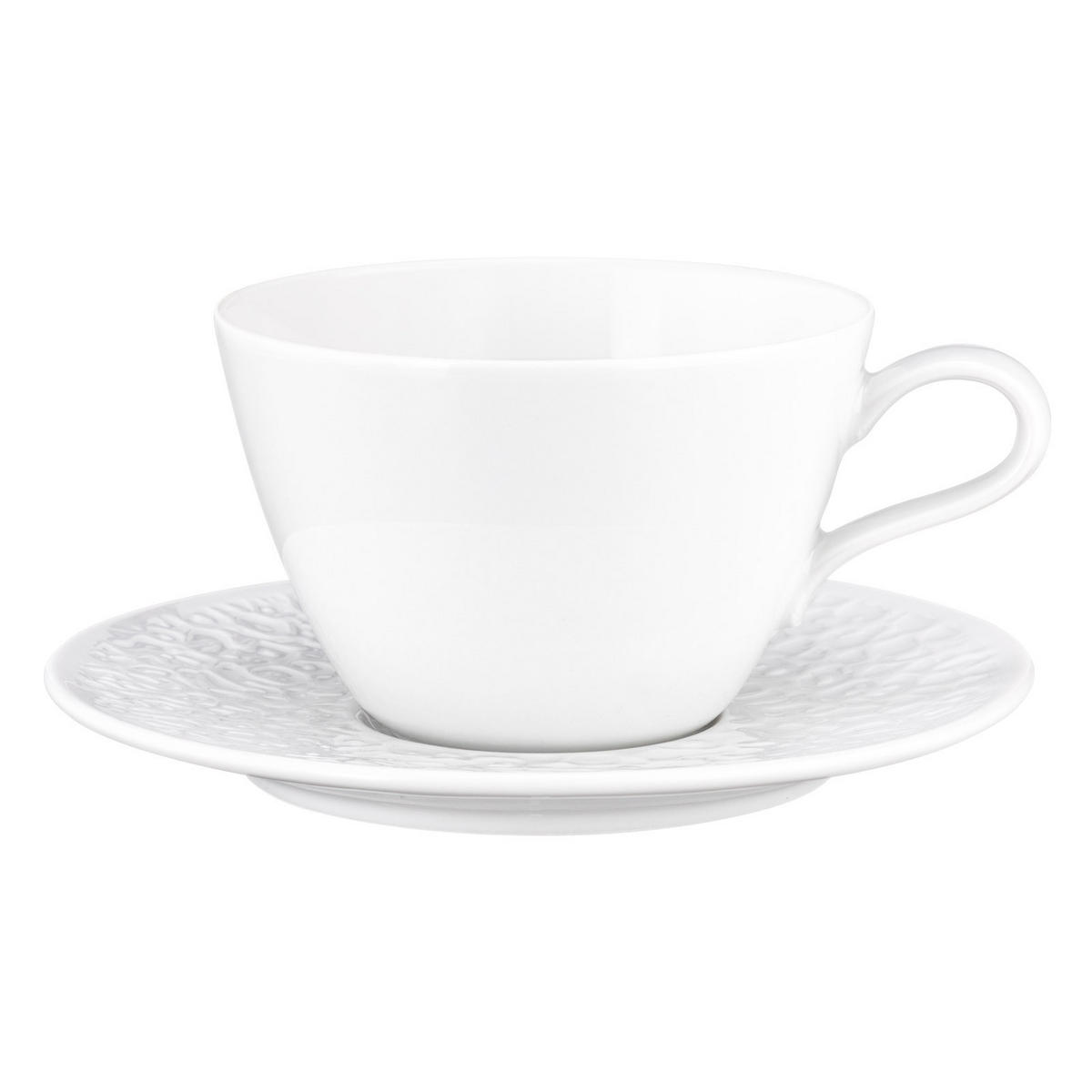 MILCHKAFFEETASSE MIT UNTERTASSE Nori Home weiß 370 ml - Weiß, Keramik (16.6/9/16.6cm) - Seltmann Weiden
