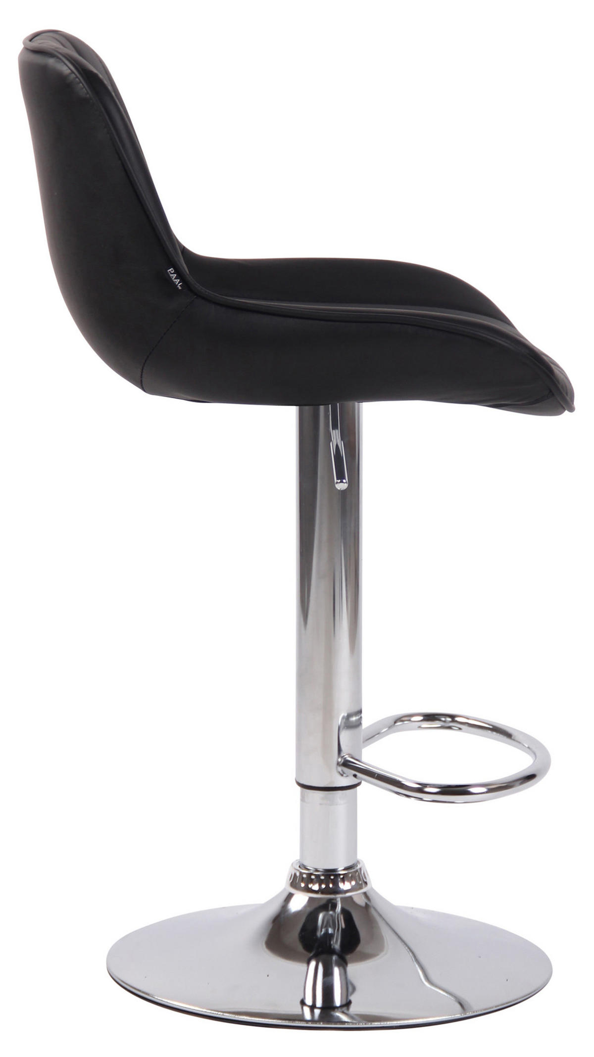 BARHOCKER Lento, Gestell Metall in Chromoptik, Kunstleder Schwarz - Chromfarben/Schwarz, Kunststoff/Textil (50/100/50cm) - TPFLiving
