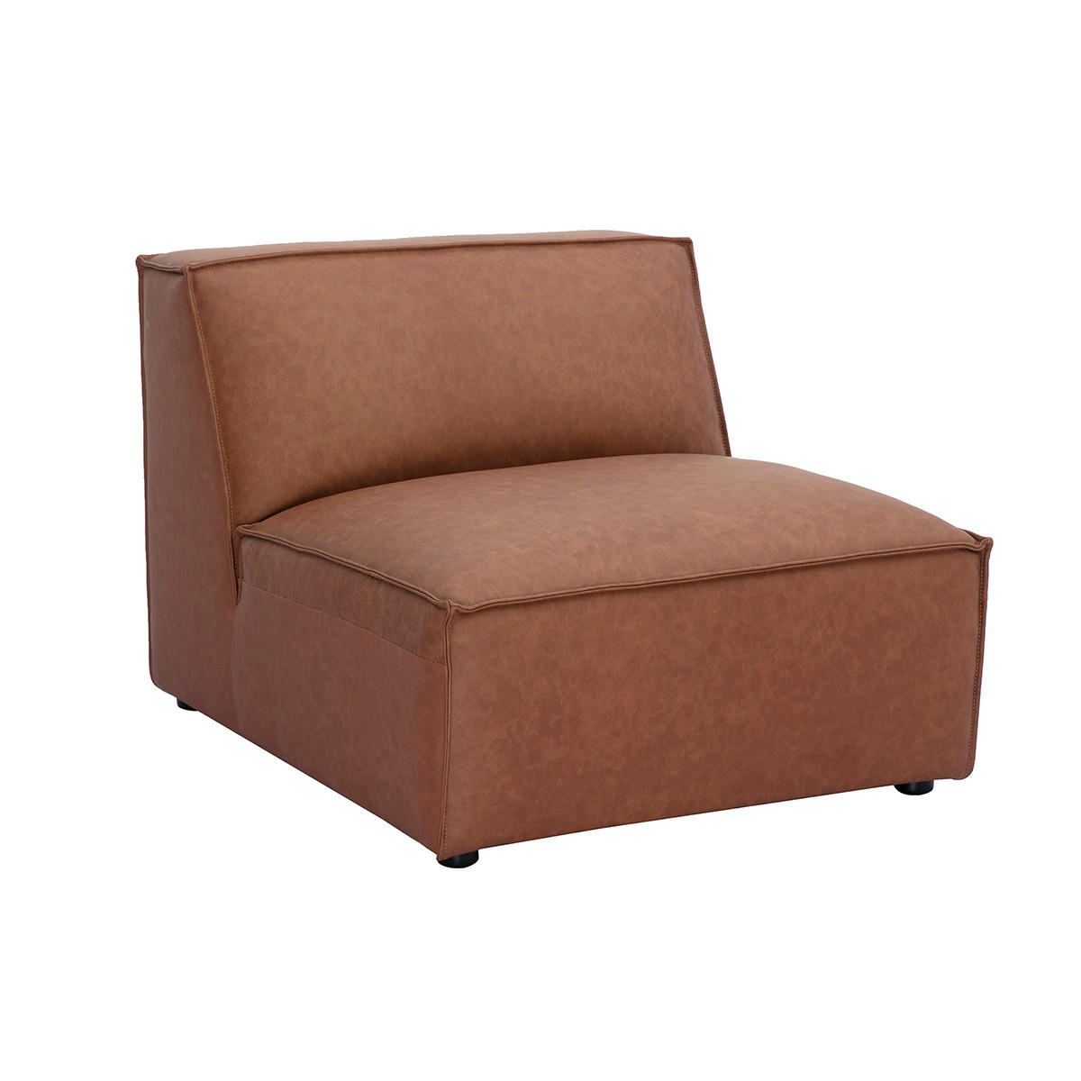 MODUL Rechts Braun Leder SPLIT - Braun, Textil (101/70.5/83cm) - Miliboo