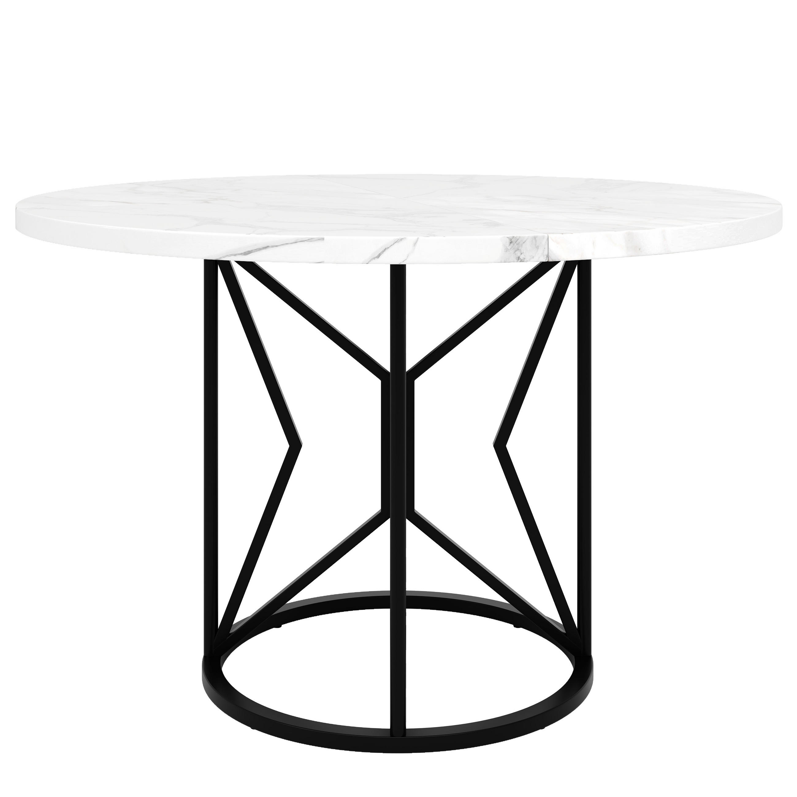 ESSTISCH Marmoroptik Schwarz 100/100/76 cm - Schwarz, Holz (100/100/76cm) - PANGIVO