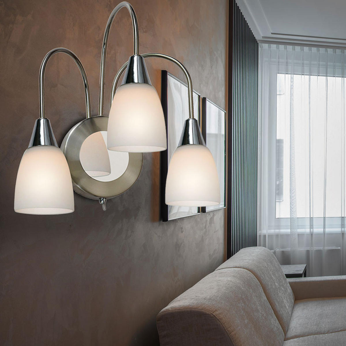 LED WANDLEUCHTE Casa Metall Nickel Matt - Silberfarben, Glas (26/31.5/21.5cm) - Wofi