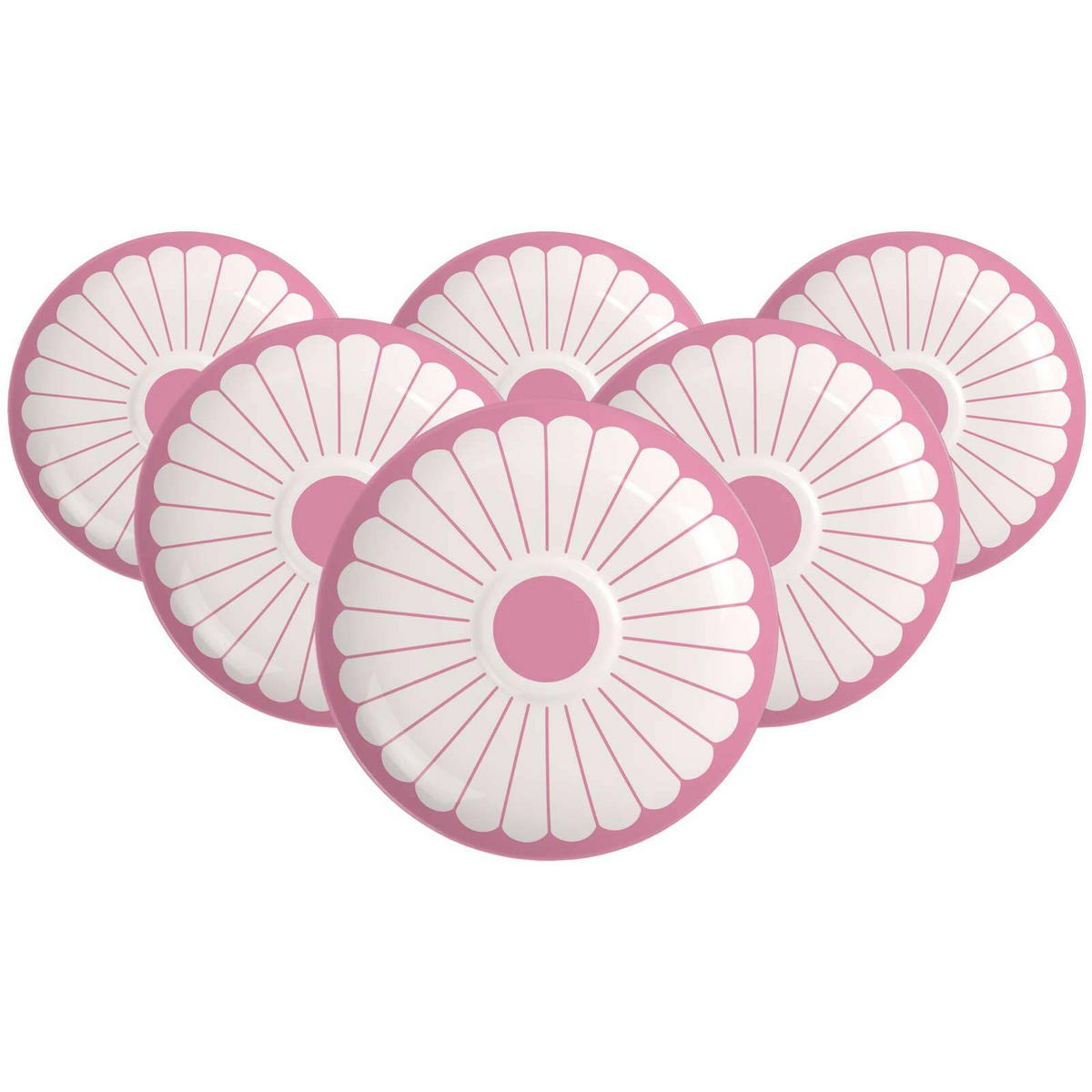 CAPPUCCINOUNTERTASSEN Fleur Couleur Cassis ø 17,5 cm 6er Set - Pink, Keramik (17.5cm) - Villeroy & Boch