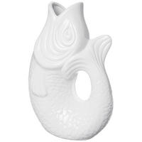 VASE Monsieur Carafon L, Fisch-Form, Steingut, Weiß, 30.7 cm - Weiß, Keramik (30.7cm) - Gift Company