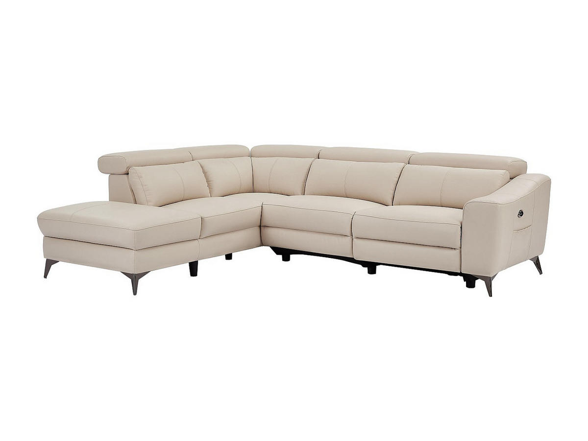 RELAXSOFA - 5 Personen-Sitzer - Leder - Cremefarben - - Creme, Leder (275/79/223cm) - Vente-Unique