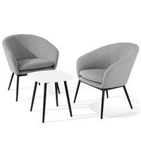 GARTENMÖBELSET SOLIS Gartenlounge-Set, grau/schwarz - Grau, Textil/Metall - KONSIMO®