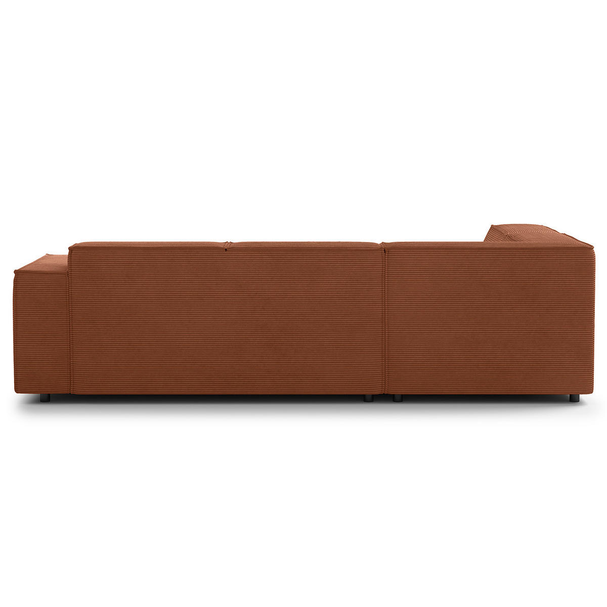 ECKSOFA mit Ottomane - Schwarz/Braun, Kunststoff/Textil (260/234cm) - home24
