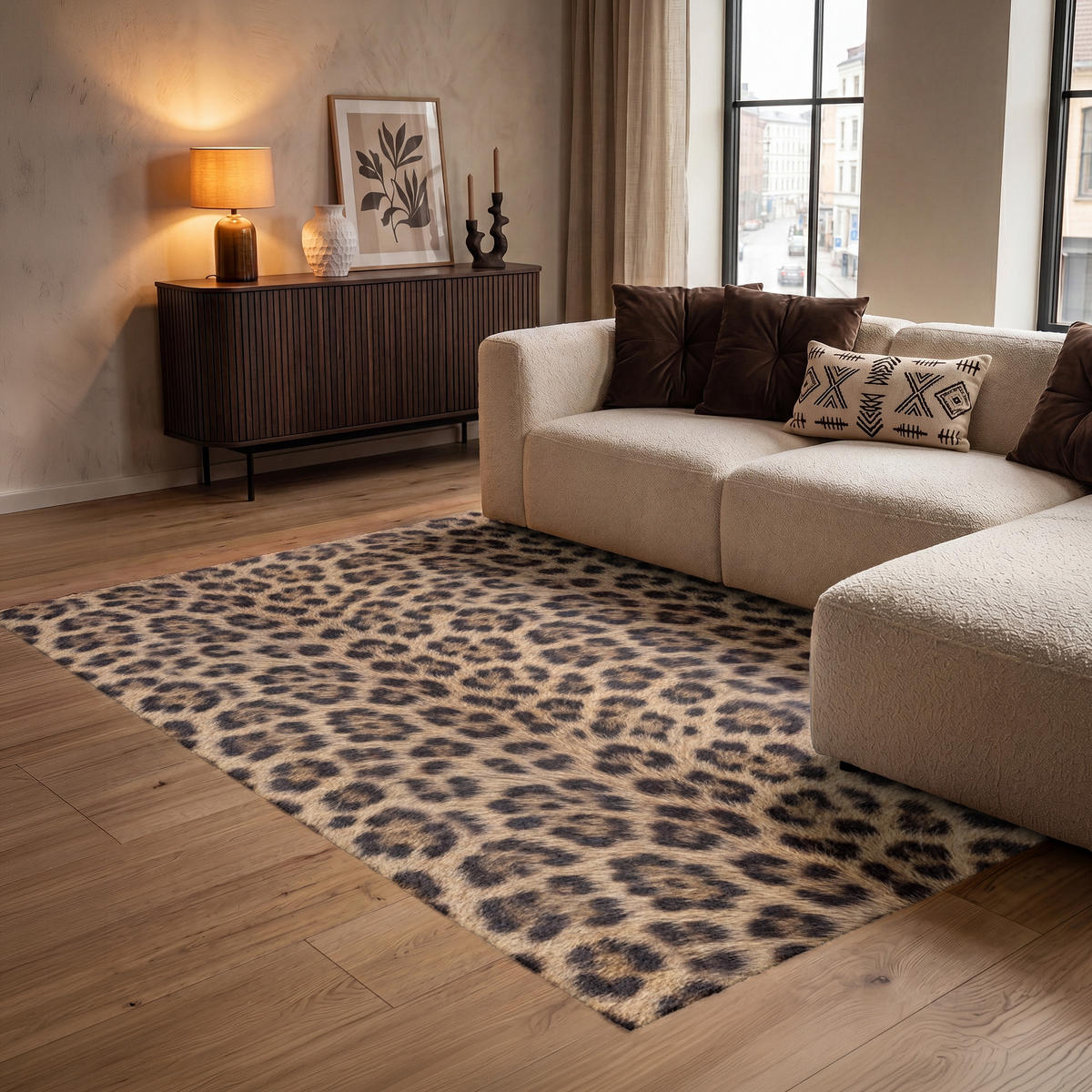 KOBERCE - Leopard - Kabát - Klasický - Hnedý - 140x200 cm - hnedá, textil/plast (140/0.4cm) - OnlyWow