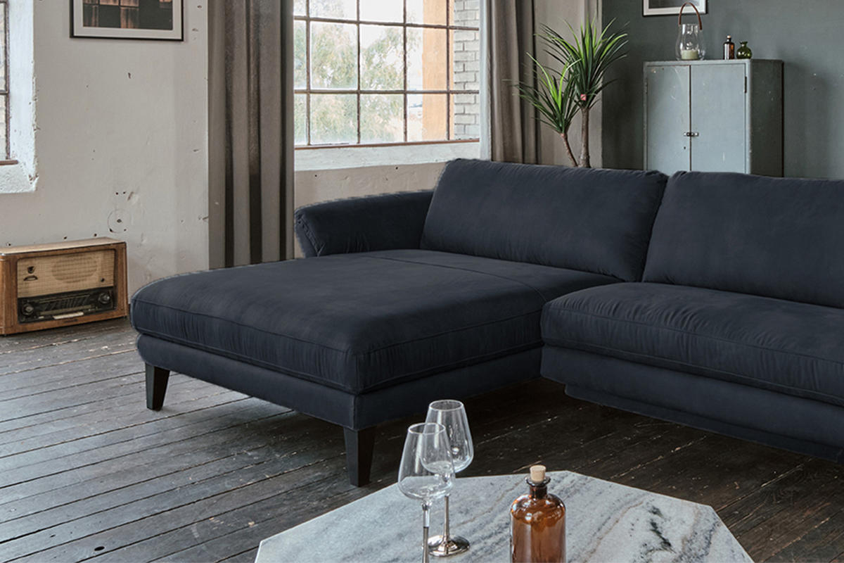 ECKSOFA MIT MOTORISCHER RELAXFUNKTION MALTA Schwarz Webstoff - Schwarz, Buchenholz/Textil (302/175cm) - KAWOLA