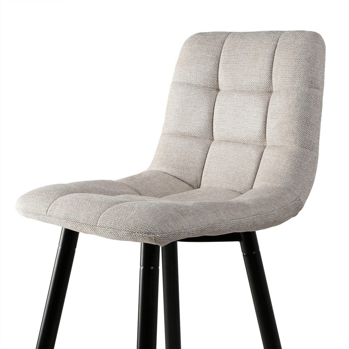 2ER-SET gepolsterter Hocker aus meliertem Stoff 42/94/51 cm - Beige, Textil (42/94/49cm) - Calicosy