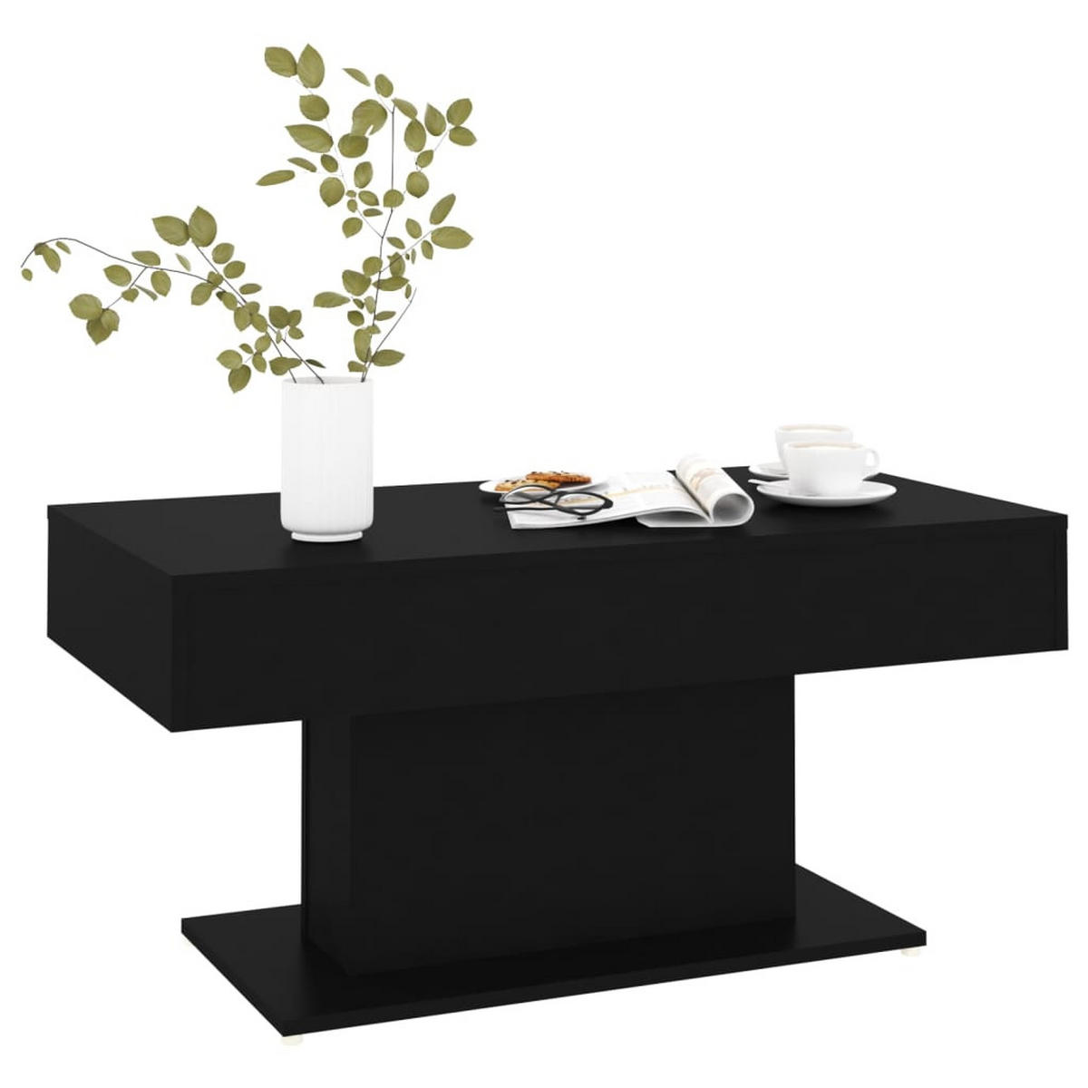 COUCHTISCH Schwarz 96x50x45 cm Holzwerkstoff - Schwarz, Holzwerkstoff (96/50/45cm) - furnicato