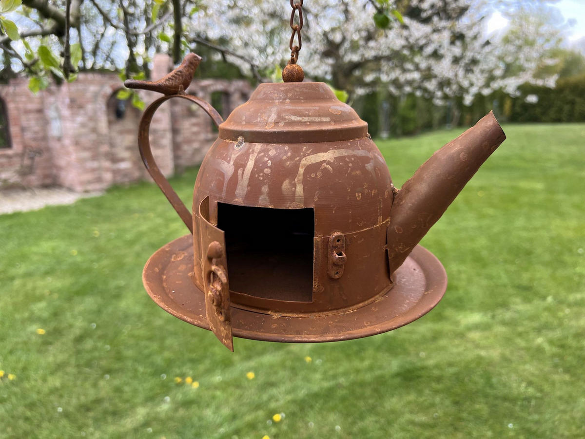 VOGELHAUS zum Aufhängen Deko Rost  - Braun, Metall (26/52/18cm) - DanDiBo