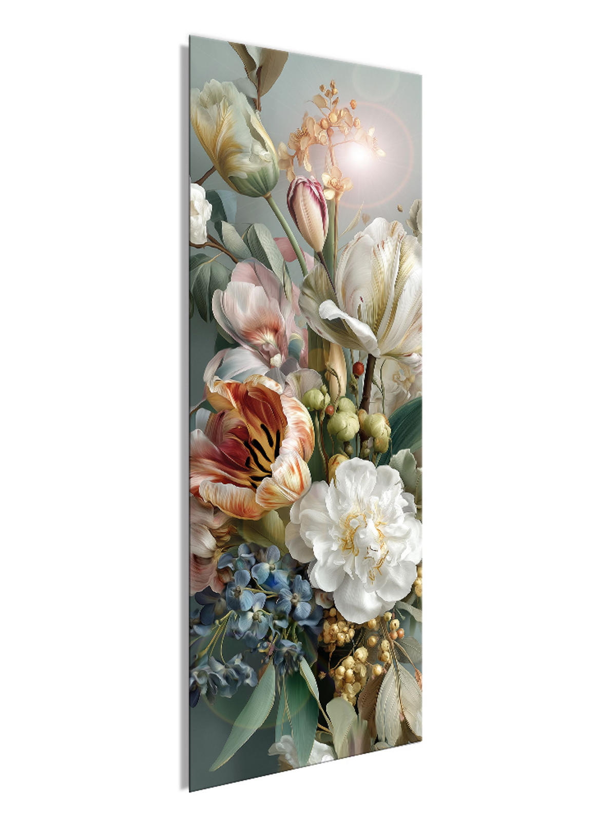 GLASBILD 30x80 cm Blumen Vintage - Beige, Glas (30/80cm) - artissimo