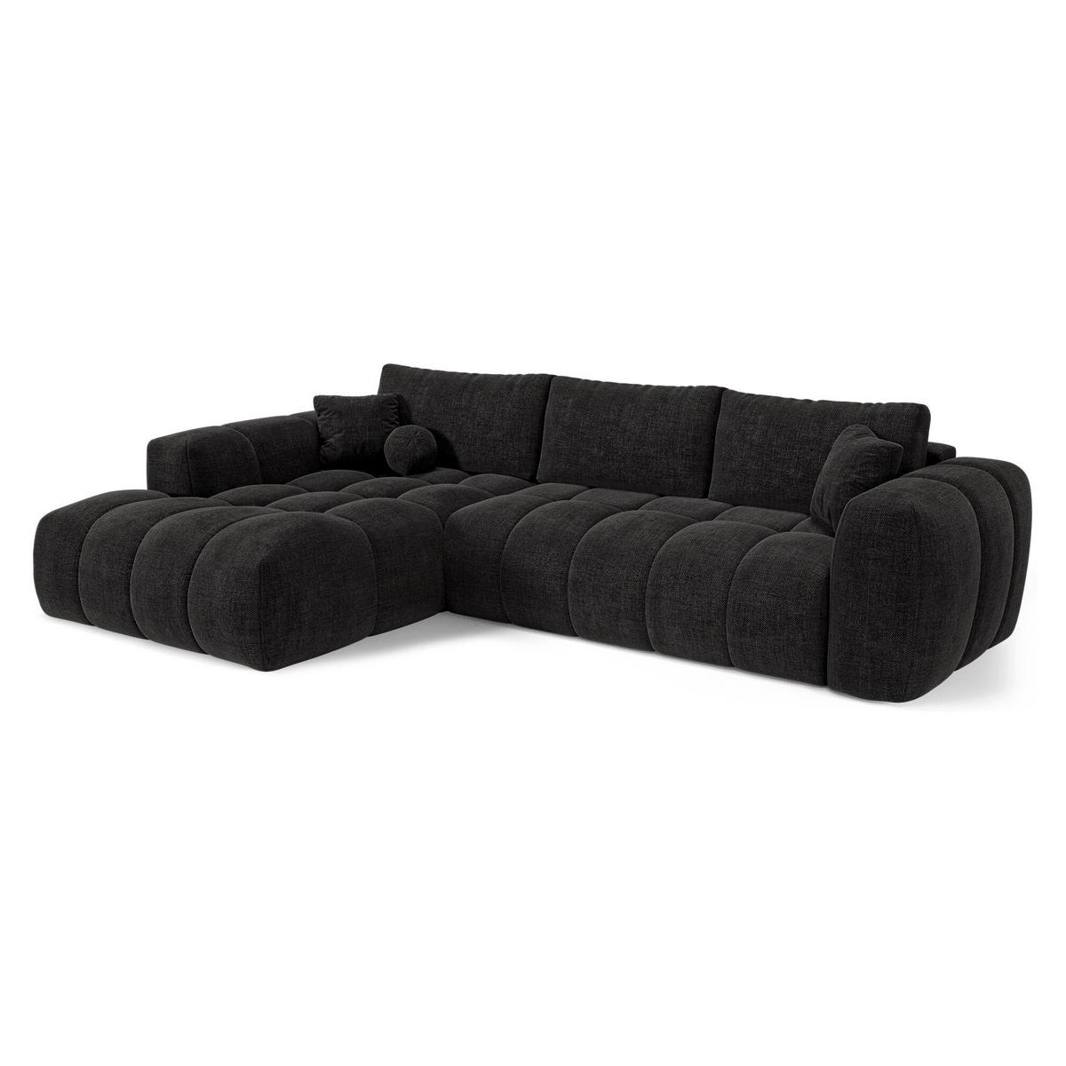 LINKSECK-SCHLAFSOFA mit Stauraum SKY Köpergewebe Dunkles Anthrazit 310cm - Dunkelgrau/Anthrazit, Textil (310/180cm) - Premium Interiors