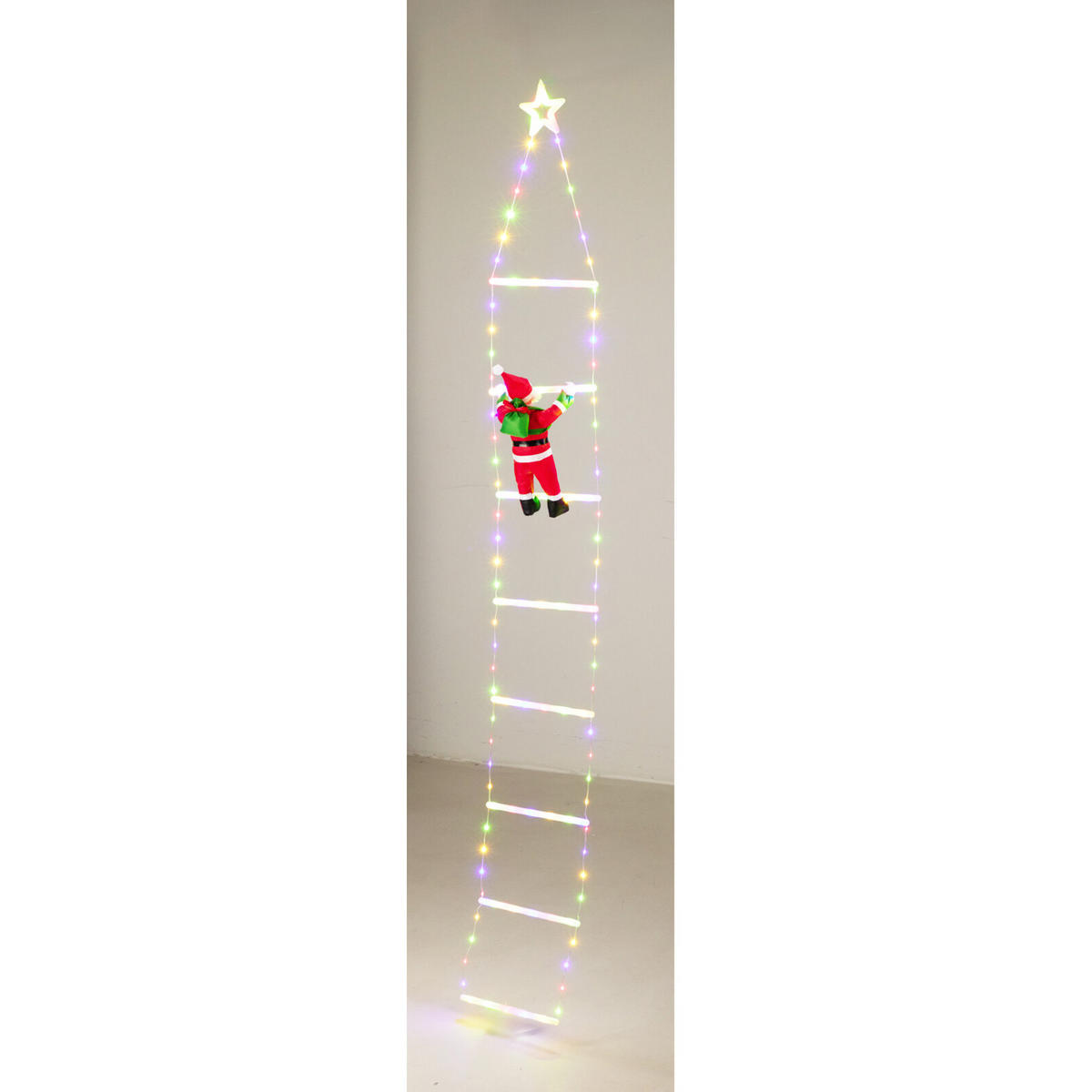 WEIHNACHTSDEKORATION Weihnachtsmann 124 LEDs 2 m - Multicolor, Kunststoff (2.6/0.4/200cm) - Home Styling Collection