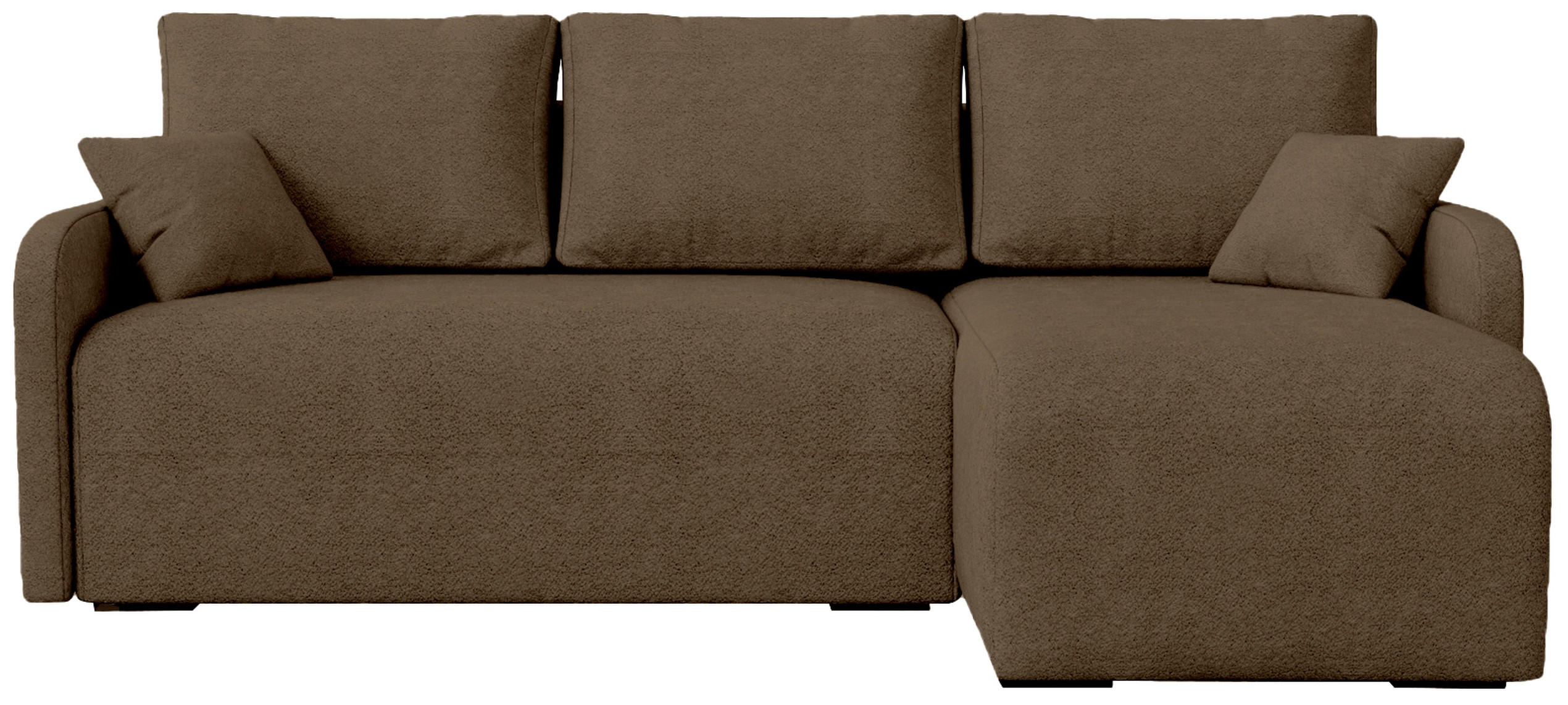 ECKSOFA Malen mit Schlaffunktion Braun Bouclé - Bronzefarben, Textil (215/141cm) - Bromarkt