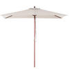 SONNENSCHIRM helles Beige 195/144/244 cm Flamenco - Beige/Dunkelbraun, Textil (195/144cm) - Beliani