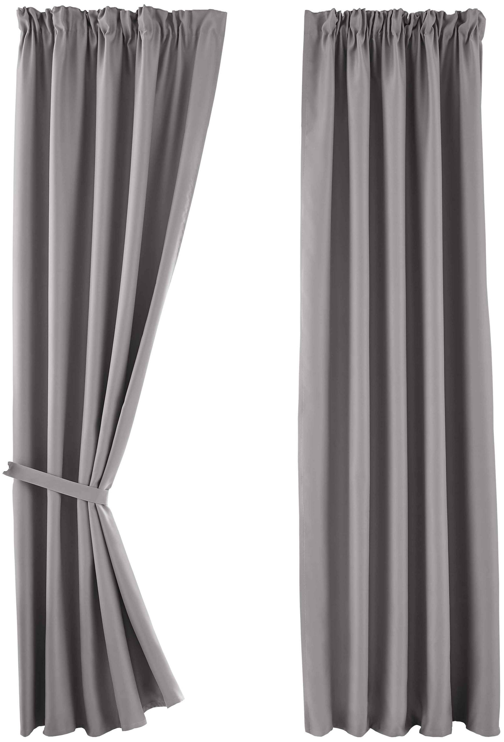 VORHANG 2ER SET NEWYORK HxB 225x140 cm Grau - Grau, Textil (140/225cm) - Gardinenbox