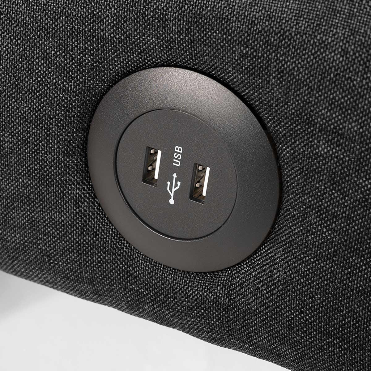SCHLAFSOFA USB-Anschluss Astralis - Schwarz - Schwarz, Textil (172/75/74cm) - Pasmara