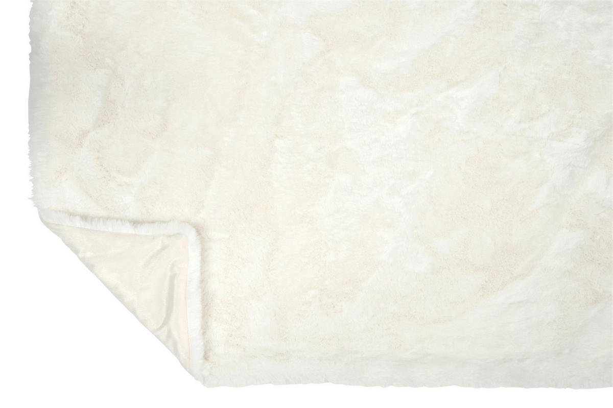 PLAID CUTIE - Plüsch - Weiß - 180/130/3 cm - Weiß, Textil (130/180cm) - J-Line